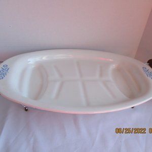 BLUE CORNFLOWER/CORNINGWARE P19/WOOD METAL RACK